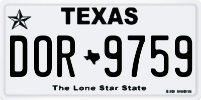 TX license plate DOR9759