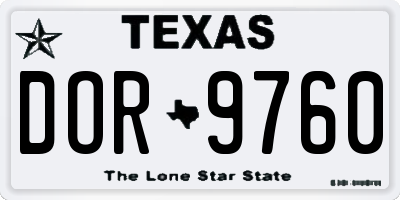 TX license plate DOR9760