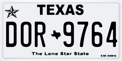 TX license plate DOR9764