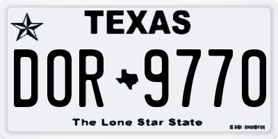 TX license plate DOR9770