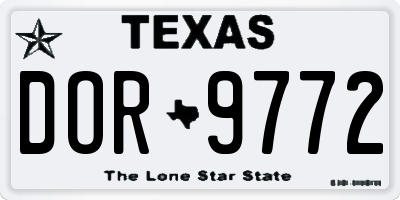 TX license plate DOR9772