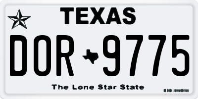 TX license plate DOR9775
