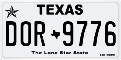 TX license plate DOR9776