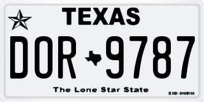 TX license plate DOR9787