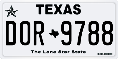 TX license plate DOR9788