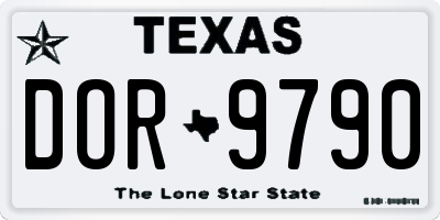 TX license plate DOR9790