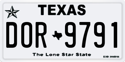 TX license plate DOR9791