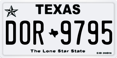 TX license plate DOR9795