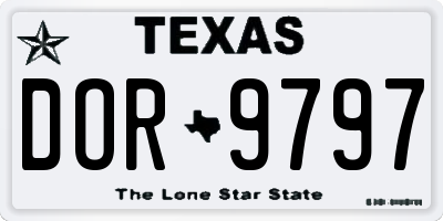 TX license plate DOR9797