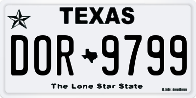 TX license plate DOR9799