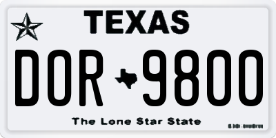TX license plate DOR9800