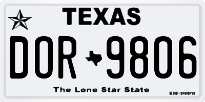 TX license plate DOR9806