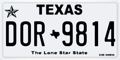 TX license plate DOR9814