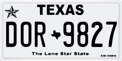 TX license plate DOR9827