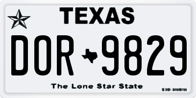TX license plate DOR9829