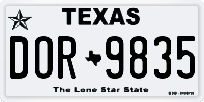 TX license plate DOR9835