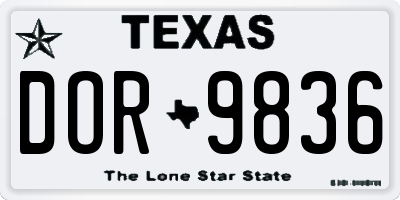 TX license plate DOR9836