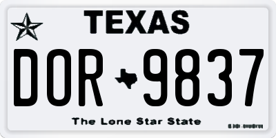 TX license plate DOR9837