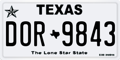 TX license plate DOR9843