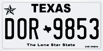 TX license plate DOR9853