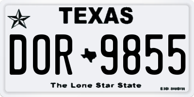 TX license plate DOR9855
