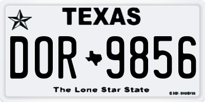 TX license plate DOR9856