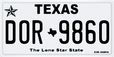 TX license plate DOR9860