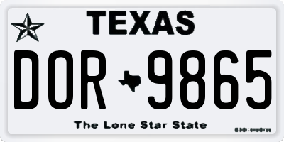 TX license plate DOR9865