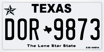 TX license plate DOR9873