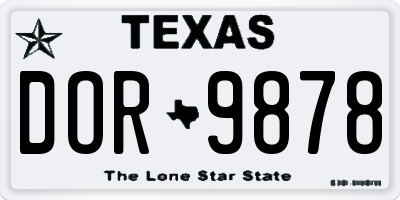 TX license plate DOR9878