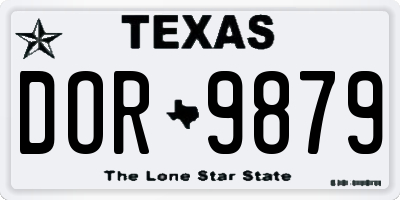 TX license plate DOR9879