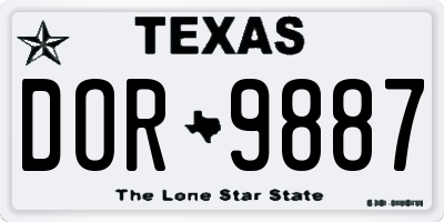 TX license plate DOR9887