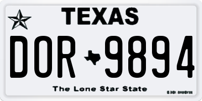 TX license plate DOR9894