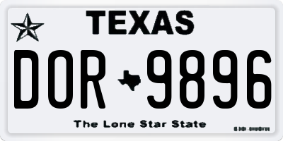 TX license plate DOR9896
