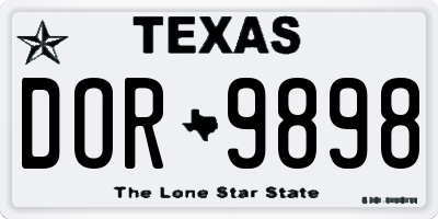TX license plate DOR9898