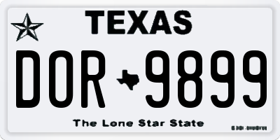 TX license plate DOR9899