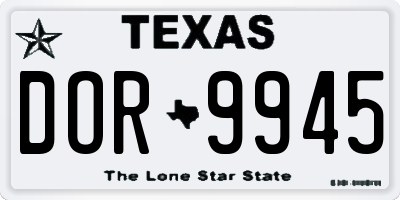 TX license plate DOR9945