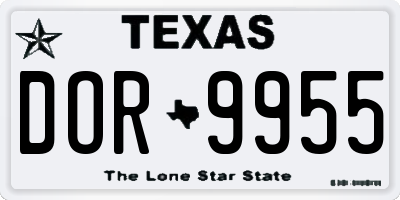 TX license plate DOR9955