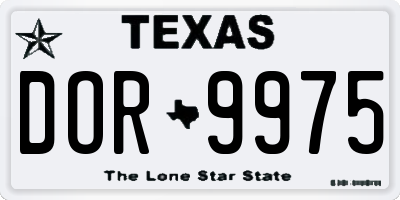 TX license plate DOR9975