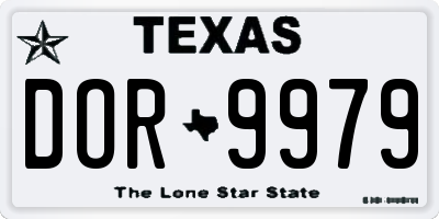 TX license plate DOR9979