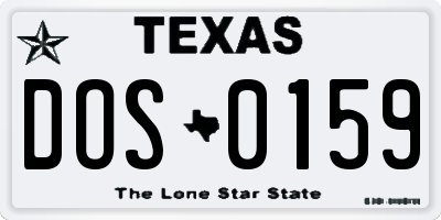 TX license plate DOS0159