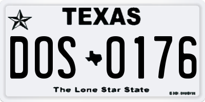 TX license plate DOS0176