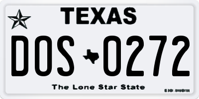 TX license plate DOS0272