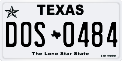 TX license plate DOS0484