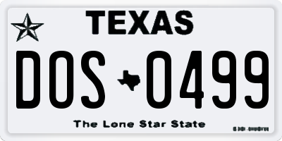 TX license plate DOS0499
