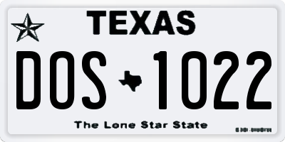 TX license plate DOS1022