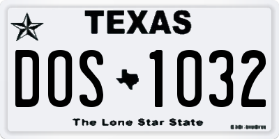 TX license plate DOS1032