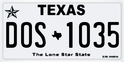 TX license plate DOS1035