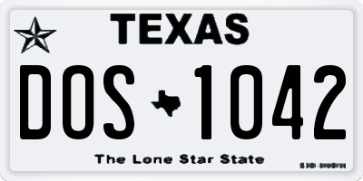 TX license plate DOS1042