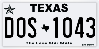 TX license plate DOS1043
